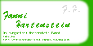 fanni hartenstein business card